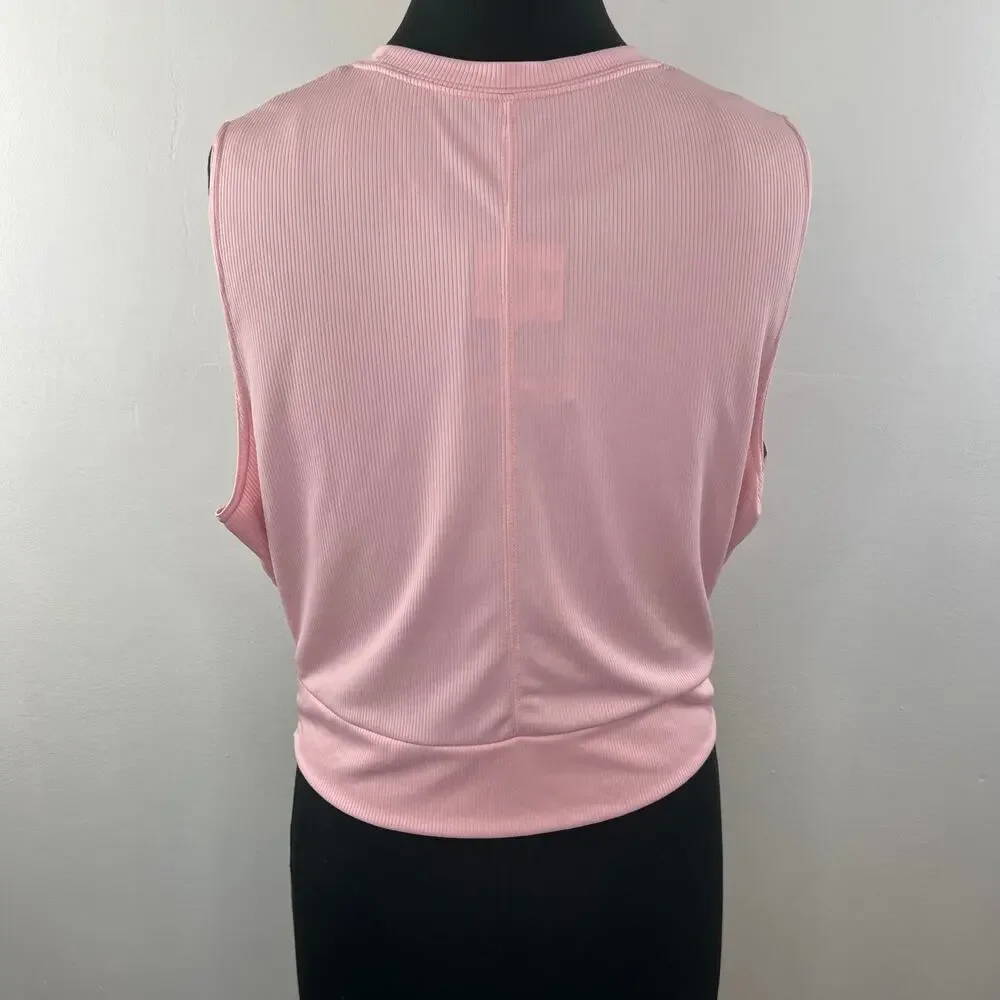 NIKE Womens Pink Dri-Fit Sleeveless Crewneck Cropped Training Tank Top XXL NEW
